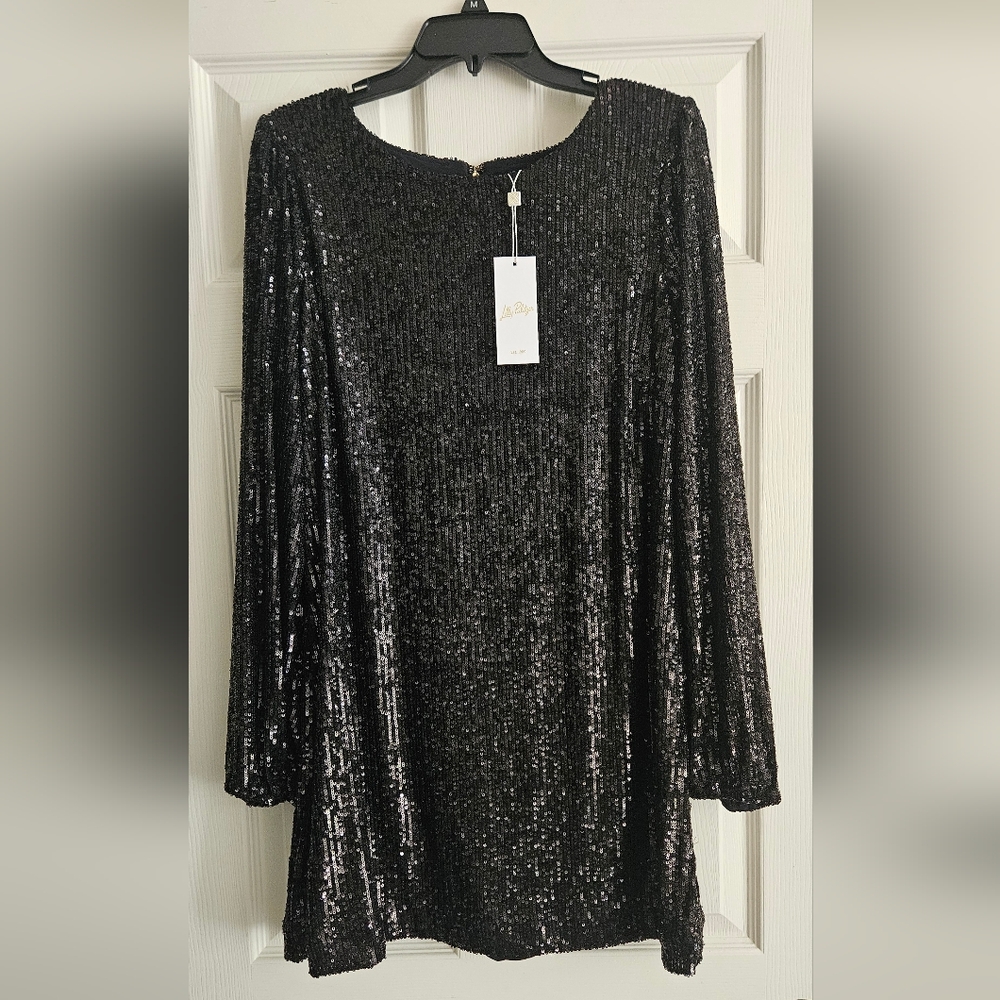 NWT Lilly Pulitzer Nicoline Long Sleeve Romper:Nior Treasure Box Sequin - Picture 2 of 11